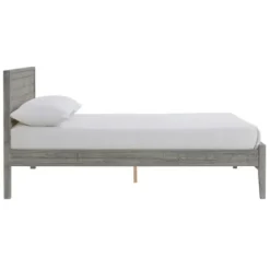 Beds & Headboards-Kirkland's Home Rustic Smoke Wood Panel Full Bed Frame Gray