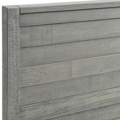 Beds & Headboards-Kirkland's Home Rustic Smoke Wood Panel Full Bed Frame Gray