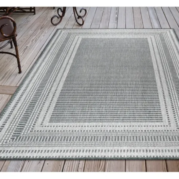 Outdoor Rugs-Kirkland's Home Rustic Southern Indoor/Outdoor Area Rug, 7X9 Ivory/Orange