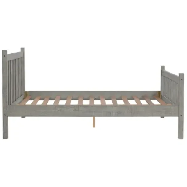 Beds & Headboards-Kirkland's Home Rustic Spindleback Full Bed Frame Gray
