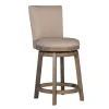 Bar Stools & Counter Height Stools-Kirkland's Home Rustic Taupe Upholstered Swivel Counter Stool Tan