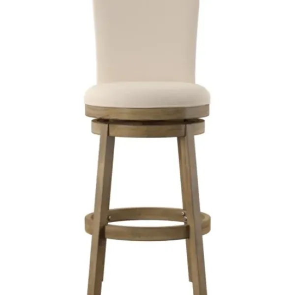 Bar Stools & Counter Height Stools-Kirkland's Home Rustic Taupe Upholstered Swivel Bar Stool Tan
