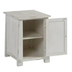 Accent & End Tables-Kirkland's Home Rustic White Cabinet Accent Table