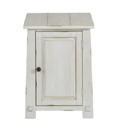 Accent & End Tables-Kirkland's Home Rustic White Cabinet Accent Table