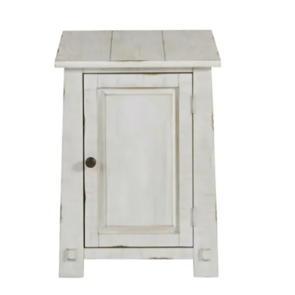 Accent & End Tables-Kirkland's Home Rustic White Cabinet Accent Table