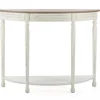 Console Tables-Kirkland's Home Rustic White Half Moon Console Table