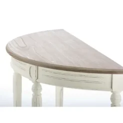 Console Tables-Kirkland's Home Rustic White Half Moon Console Table