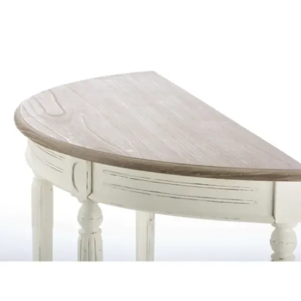 Console Tables-Kirkland's Home Rustic White Half Moon Console Table