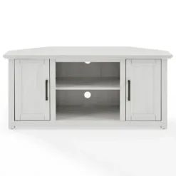 Tv Stands & Media Consoles-Kirkland's Home Rustic White Katy-Corner Tv Stand