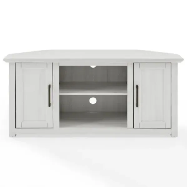 Tv Stands & Media Consoles-Kirkland's Home Rustic White Katy-Corner Tv Stand