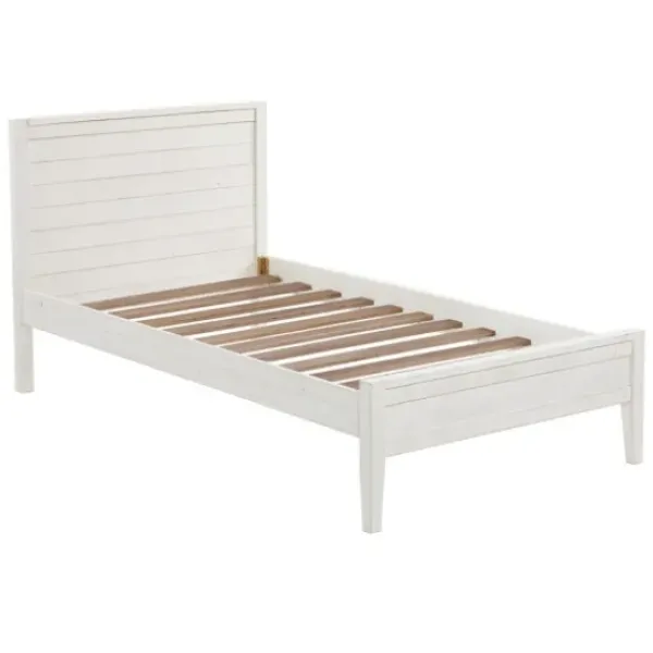 Beds & Headboards-Kirkland's Home Rustic White Pine Panel Twin Bed Frame