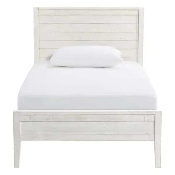 Beds & Headboards-Kirkland's Home Rustic White Pine Panel Twin Bed Frame