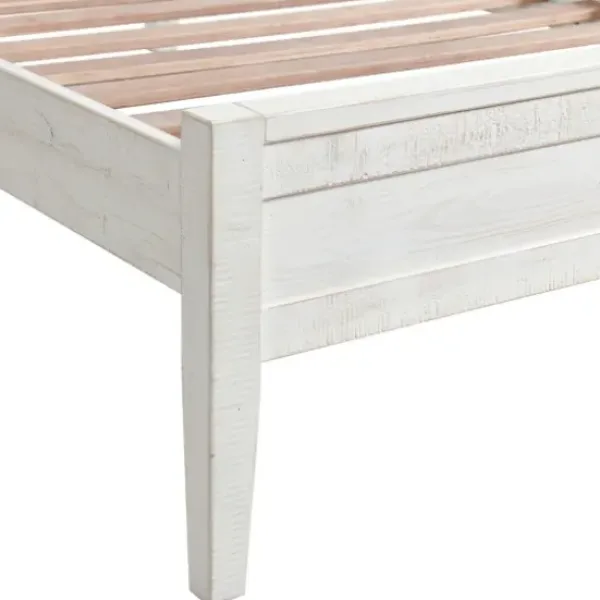 Beds & Headboards-Kirkland's Home Rustic White Pine Panel Twin Bed Frame
