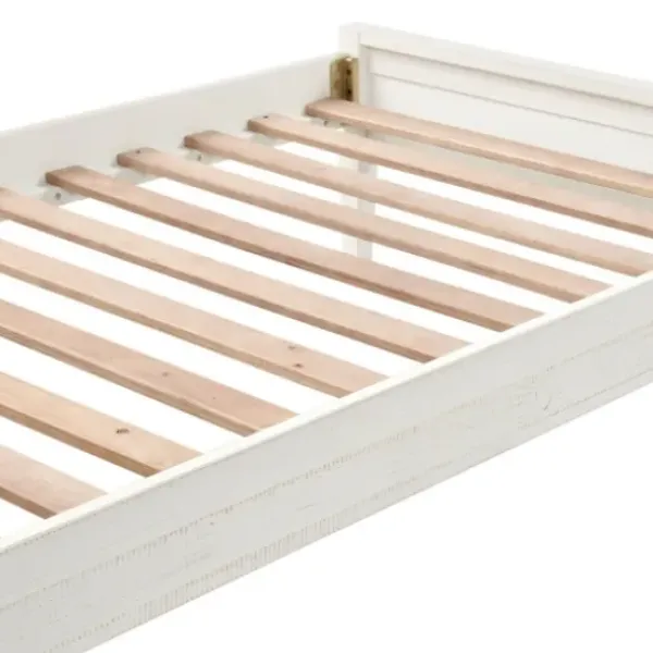 Beds & Headboards-Kirkland's Home Rustic White Pine Panel Twin Bed Frame