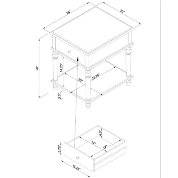 Accent & End Tables-Kirkland's Home Rustic White Turned Legs Accent Table