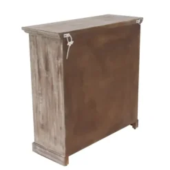 Cabinets & Sideboards-Kirkland's Home Rustic Wood And Glass 2-Door Cabinet Tan