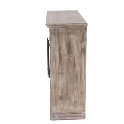 Cabinets & Sideboards-Kirkland's Home Rustic Wood And Glass 2-Door Cabinet Tan