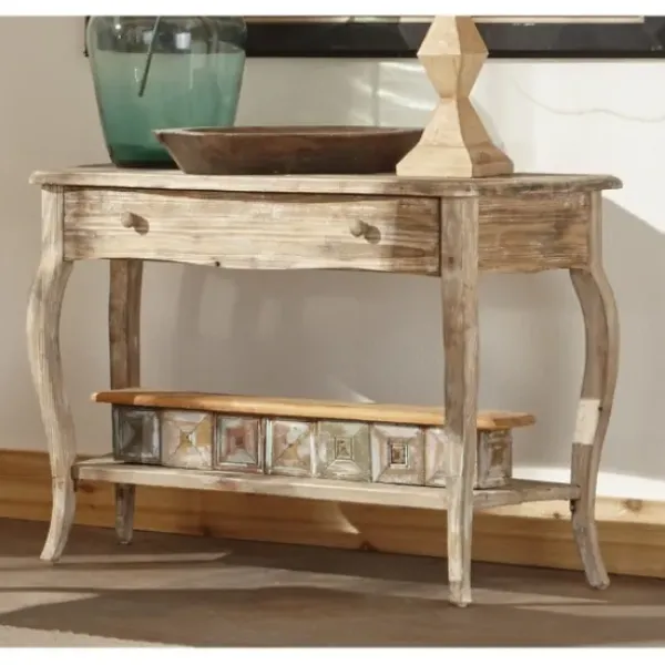 Console Tables-Kirkland's Home Rustic Wood Curved Console Table Brown