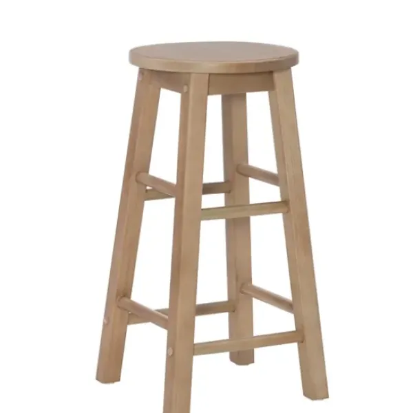 Bar Stools & Counter Height Stools-Kirkland's Home Rustic Wood Pub Classic Backless Counter Stool Brown