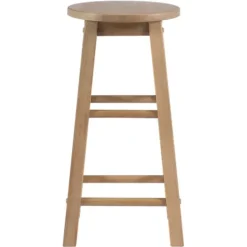 Bar Stools & Counter Height Stools-Kirkland's Home Rustic Wood Pub Classic Backless Counter Stool Brown