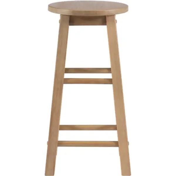 Bar Stools & Counter Height Stools-Kirkland's Home Rustic Wood Pub Classic Backless Counter Stool Brown