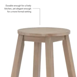Bar Stools & Counter Height Stools-Kirkland's Home Rustic Wood Pub Classic Backless Counter Stool Brown