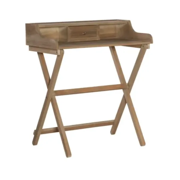 Office Furniture-Kirkland's Home Rustic Wooden Folding Desk Brown
