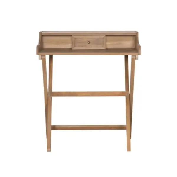 Office Furniture-Kirkland's Home Rustic Wooden Folding Desk Brown