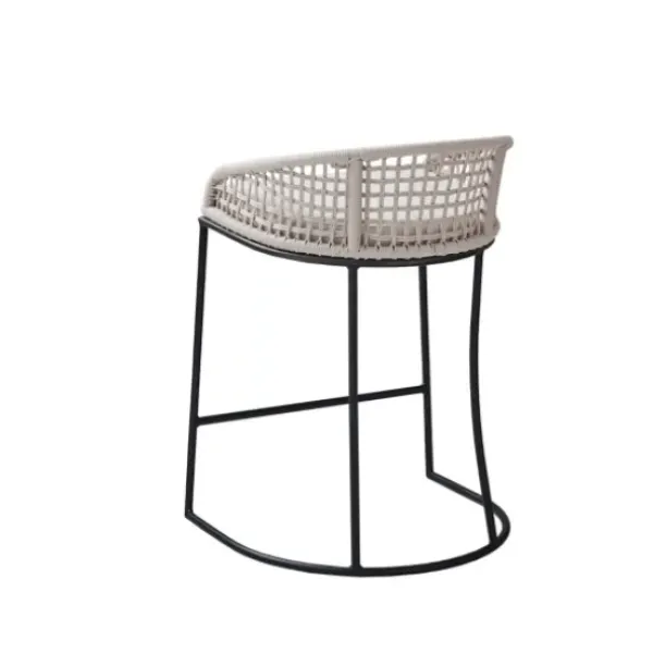 Bar Stools & Counter Height Stools-Kirkland's Home Rustic Woven Rope Back Counter Stool White