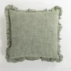 Pillows-Kirkland's Home Sage Chambray Ruffle Edge Pillow Green