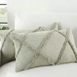 Pillows-Kirkland's Home Sage Tufted Diamond Lumbar Pillows, Set Of 2 Green