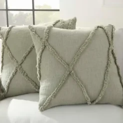 Pillows-Kirkland's Home Sage Tufted Diamond 2-Pc. Pillows, 24 In. Green