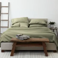 Bed Sheets-Kirkland's Home Sage Ultra Soft 6-Pc. King Sheet Set Green