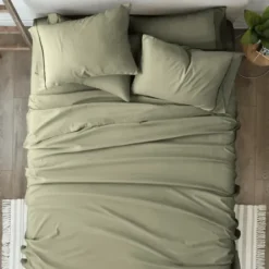 Bed Sheets-Kirkland's Home Sage Ultra Soft 6-Pc. Queen Sheet Set Green