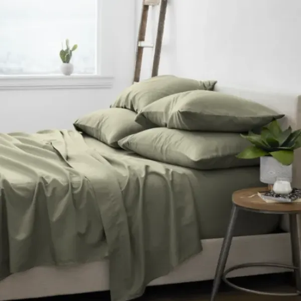 Bed Sheets-Kirkland's Home Sage Ultra Soft 6-Pc. Queen Sheet Set Green