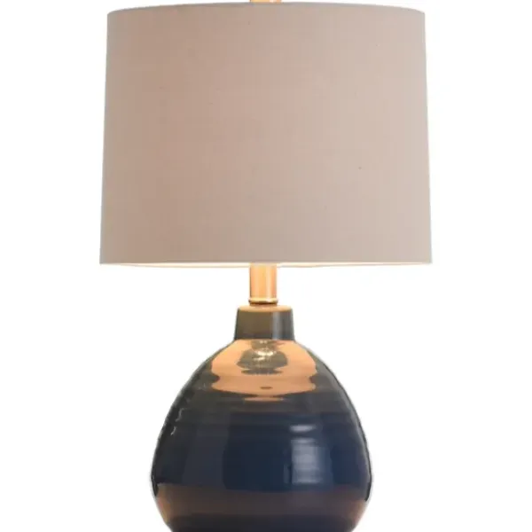 Table Lamps-Kirkland's Home Sailor Blue Ceramic Table Lamp Tan
