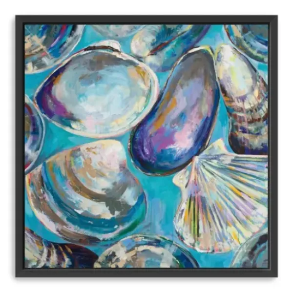Framed Art-Kirkland's Home Salt Water Finds Framed Canvas Art Print Blue/White
