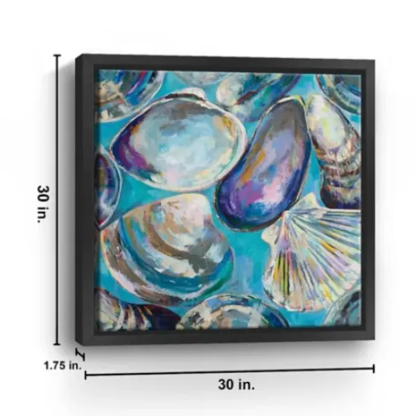 Framed Art-Kirkland's Home Salt Water Finds Framed Canvas Art Print Blue/White