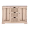 Cabinets & Sideboards-Kirkland's Home Sand Cabinet With Natural Woven Baskets Tan
