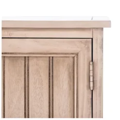 Cabinets & Sideboards-Kirkland's Home Sand Cabinet With Natural Woven Baskets Tan