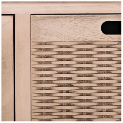 Cabinets & Sideboards-Kirkland's Home Sand Cabinet With Natural Woven Baskets Tan