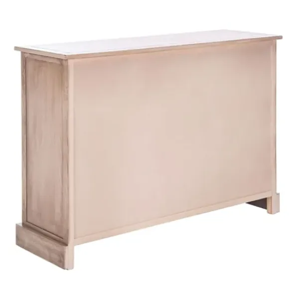 Cabinets & Sideboards-Kirkland's Home Sand Cabinet With Natural Woven Baskets Tan