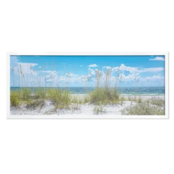 Framed Art-Kirkland's Home Sand Dunes Framed Art Print Blue/White/Green