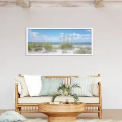 Framed Art-Kirkland's Home Sand Dunes Framed Art Print Blue/White/Green