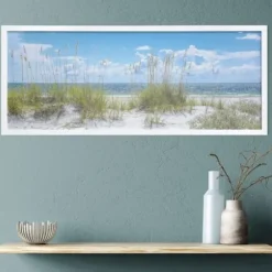 Framed Art-Kirkland's Home Sand Dunes Framed Art Print Blue/White/Green
