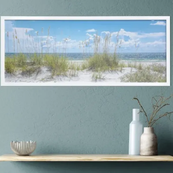 Framed Art-Kirkland's Home Sand Dunes Framed Art Print Blue/White/Green