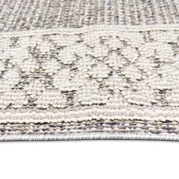 Outdoor Rugs-Kirkland's Home Sand Embellished Scroll Indoor/Outdoor Rug, 4X7 Tan/White