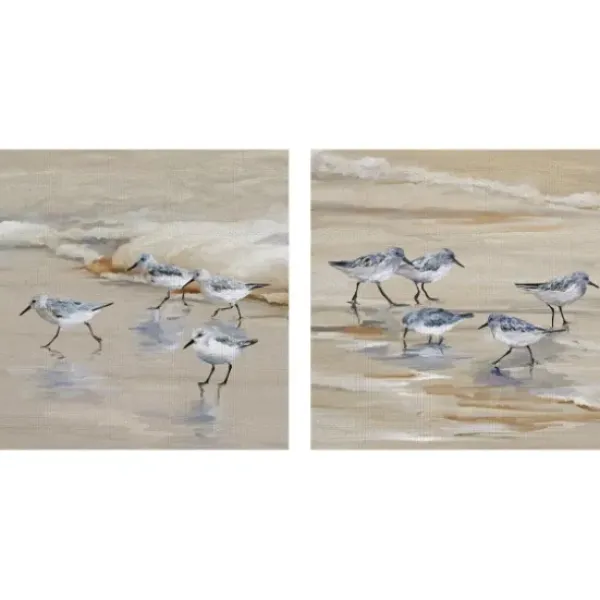 Canvas Art-Kirkland's Home Sandpiper Beach I And Ii Art Prints, Set Of 2 Tan