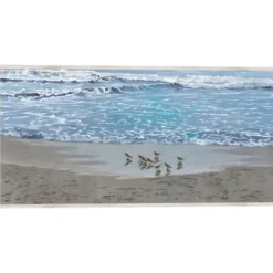 Framed Art-Kirkland's Home Sandpiper Morning Framed Canvas Art Print Blue/Brown