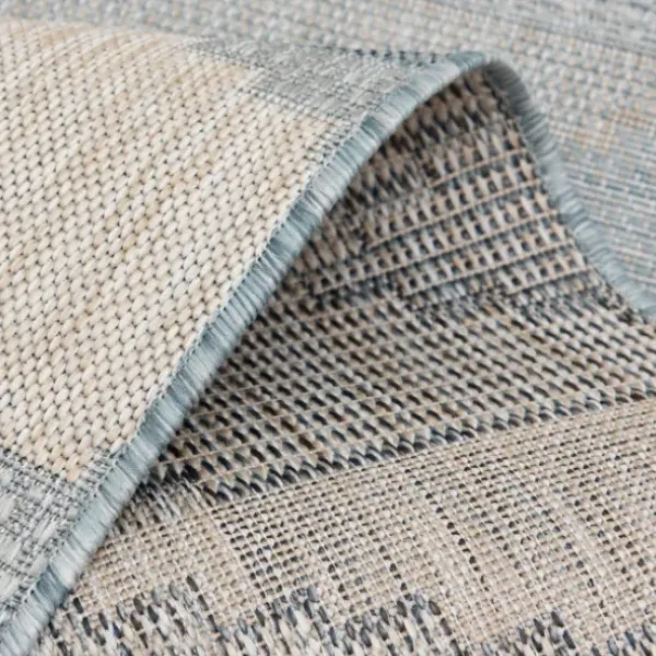 Outdoor Rugs-Kirkland's Home Sandstone Natural Trellis Outdoor Area Rug, 4X6 Tan/White